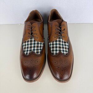 Stacy Adams Mens Dutton Wingtip  Oxford Leather/Textile Brown Shoes Sz 11.5 NWOB